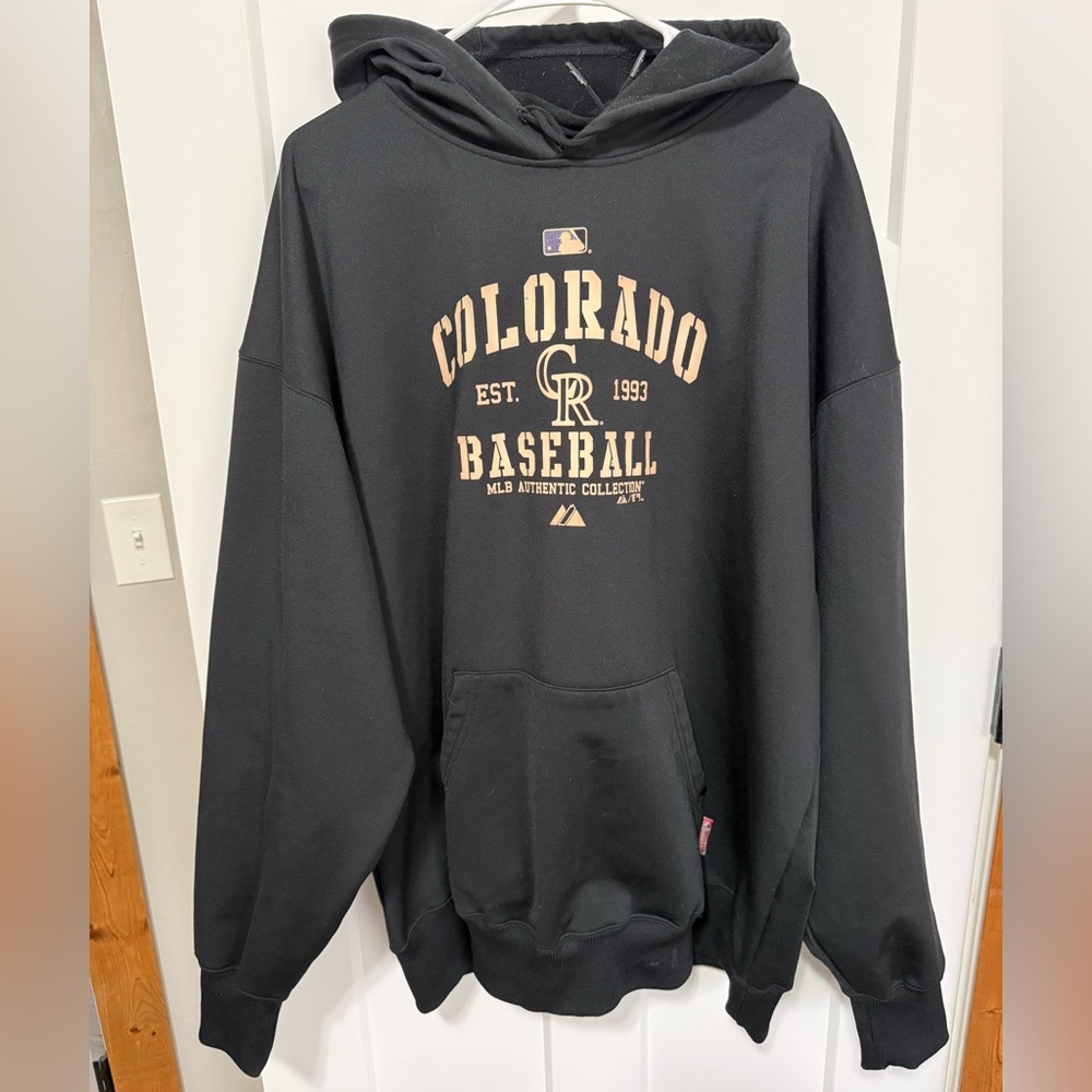MLB Colorado Rockies Black Pullover Hoodie - Majestic